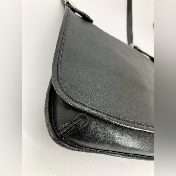 Vintage COACH Black #9135 Small Hippie Flap with Nickel Hardware - Picture 8 of 13